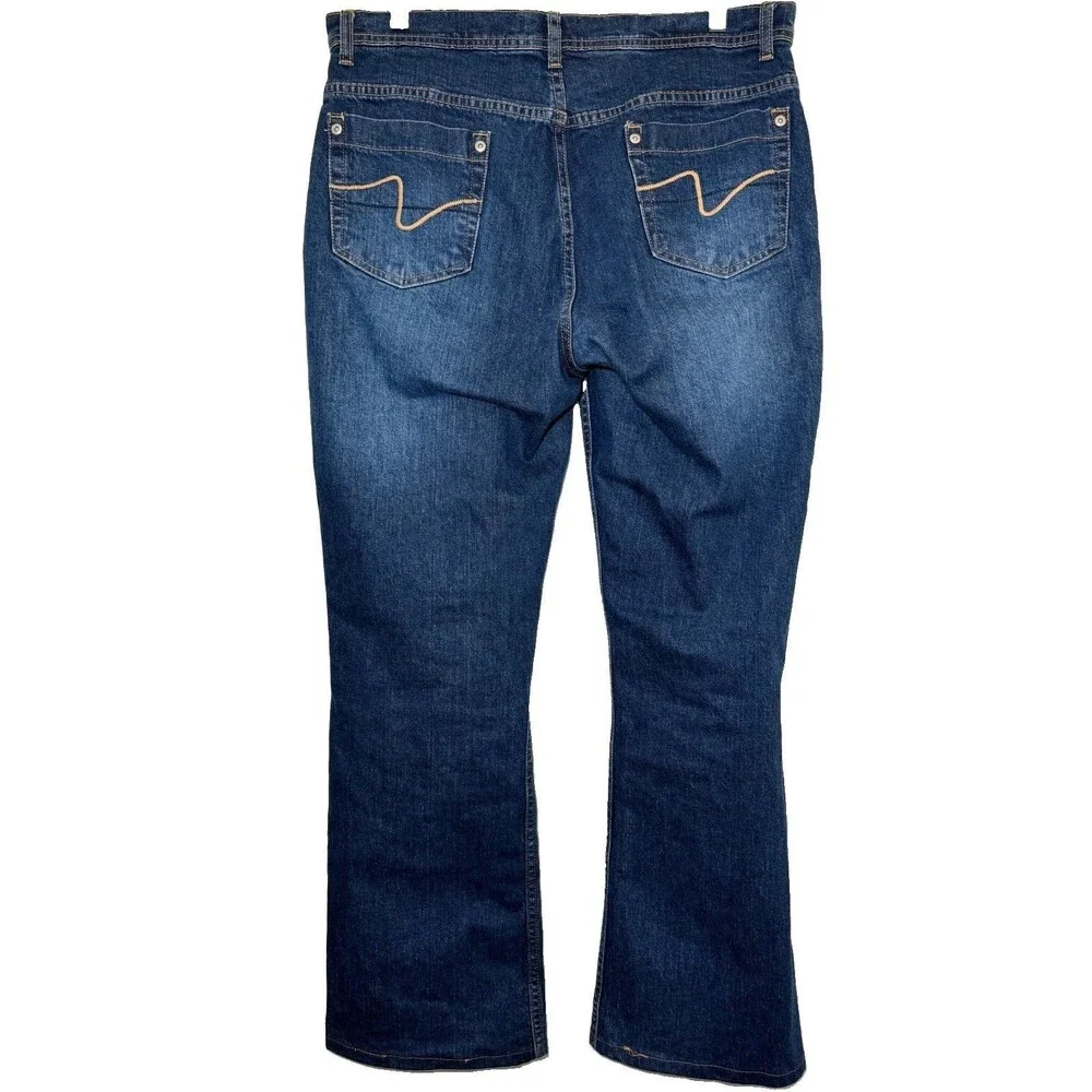 Y2K Style Zena Jeans Women’s Size 12 Bootcut Dark Wash Stretch Made in Colombia